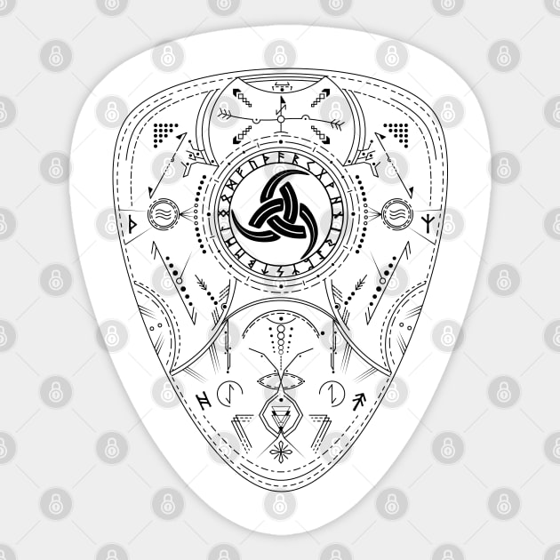 Triple Horn of Odin | Norse Pagan Symbol Sticker by CelestialStudio